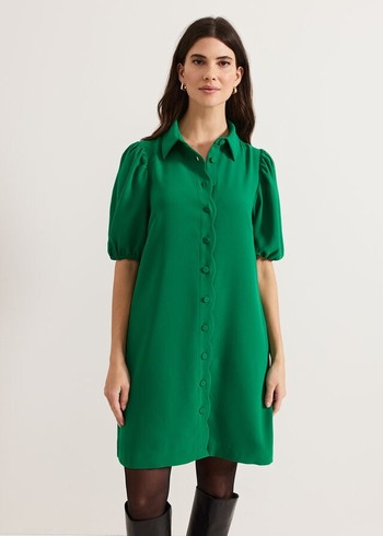 Phase Eight Candice Scallop Dress Green Australia | DL6435820